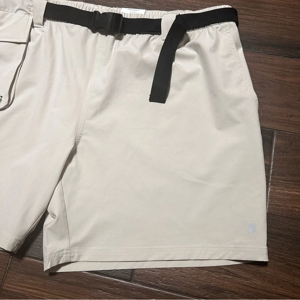 Bonobos Fielder XXL Men’s Utility Shorts 7” Inseam Beige Cream Belt Cargo Pocket